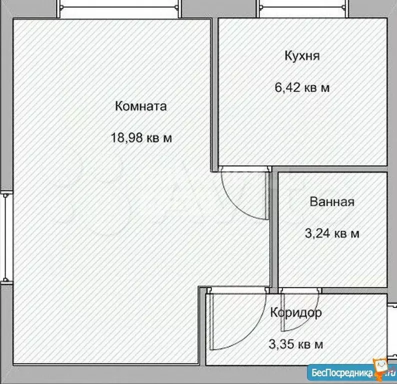 1-к кв. Московская область, Рошаль ул. Свердлова, 20/26 (30.6 м) - Фото 2