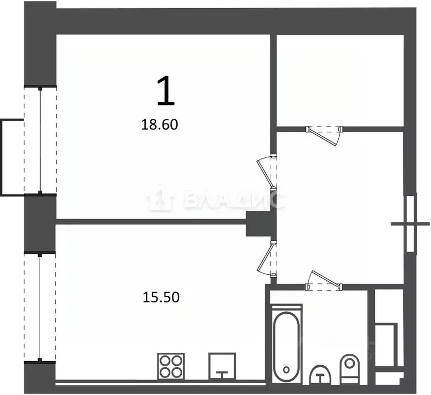 1-к кв. Москва Клинская ул., 2А (53.6 м) - Фото 2