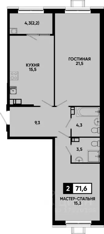 2-к кв. Ставропольский край, Кисловодск Моя Легенда жилой комплекс ... - Фото 0