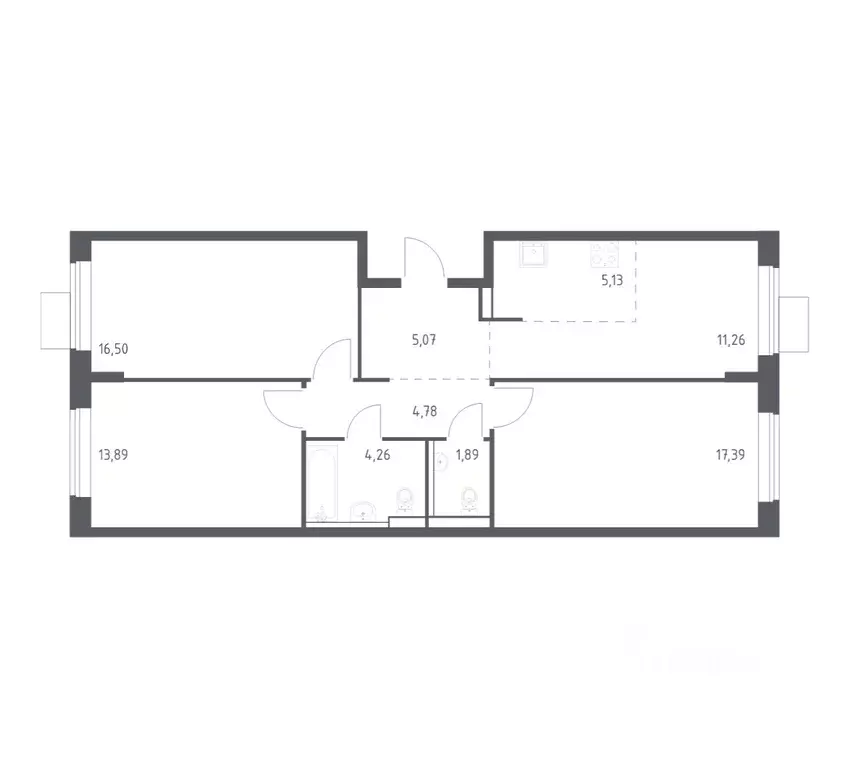3-к кв. Московская область, Ленинский городской округ, Мисайлово пгт, ... - Фото 1