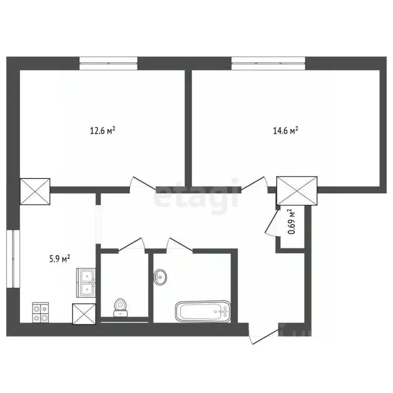 2-к кв. Москва Варшавское ш., 85К1 (46.6 м) - Фото 2