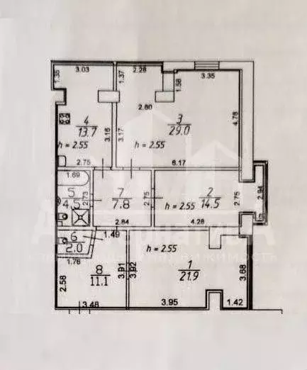 3-к. квартира, 104,5 м, 8/10 эт. - Фото 0