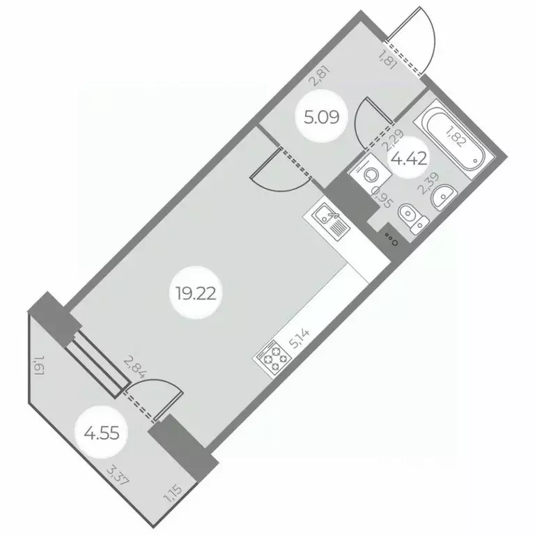 Студия Санкт-Петербург ул. Маршала Захарова, 10 (30.1 м) - Фото 0