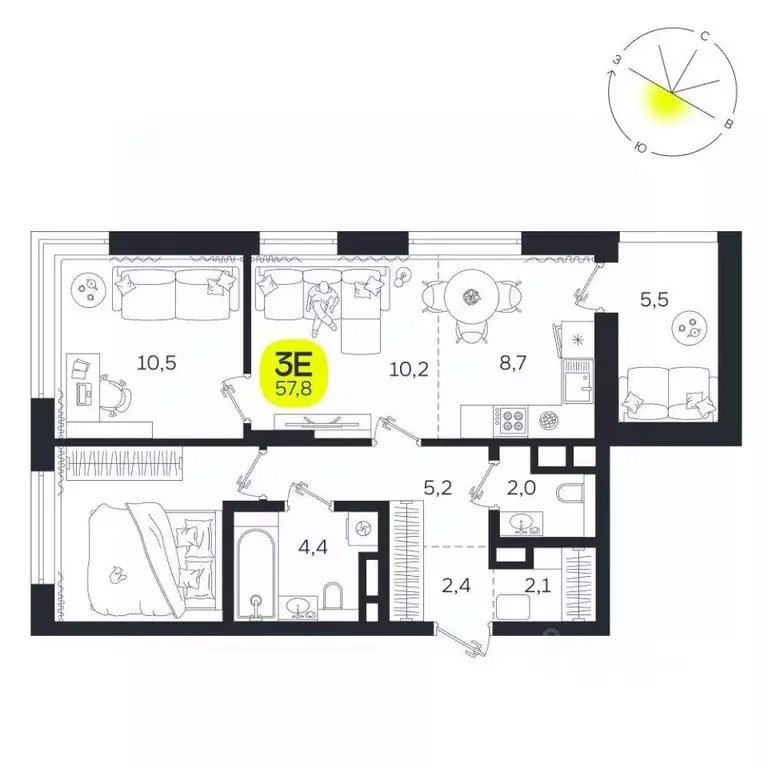 3-к кв. Свердловская область, Екатеринбург Южная Ботаника жилрайон, ... - Фото 0