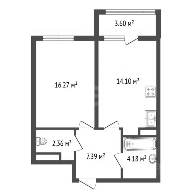 1-к кв. Санкт-Петербург Общественный пер., 5 (44.4 м) - Фото 2