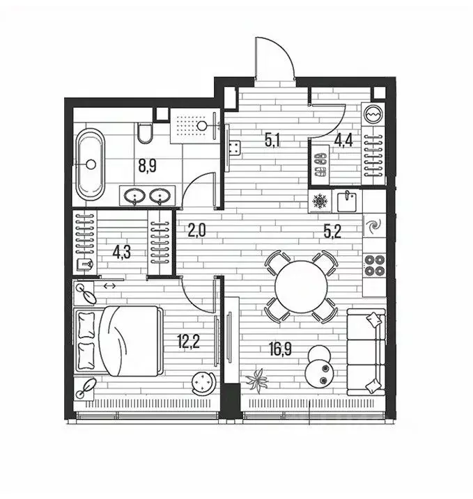 2-к кв. Москва Летниковская ул., 11к1 (59.0 м) - Фото 1