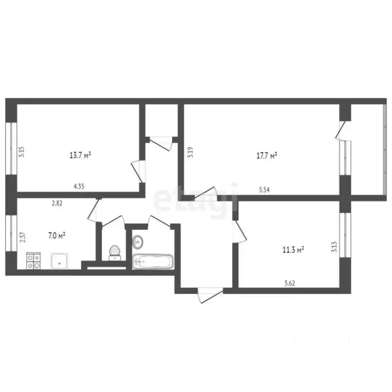 3-к кв. Ямало-Ненецкий АО, Муравленко ул. Губкина, 36 (66.1 м) - Фото 2