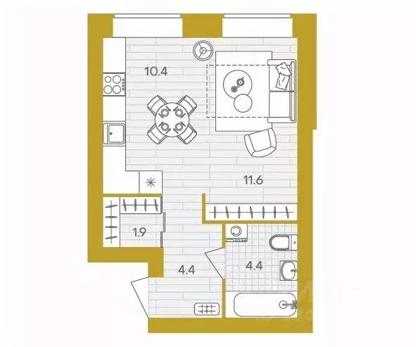 1-к кв. Пензенская область, Пензенский район, Мичуринский сельсовет, ... - Фото 1