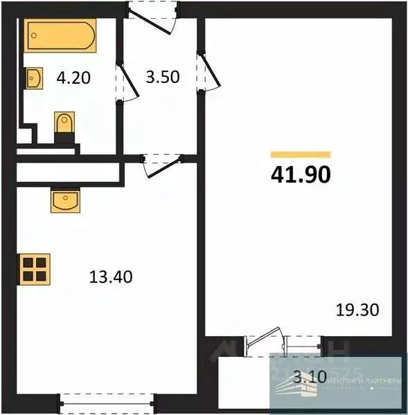 1-к кв. Воронежская область, Воронеж ул. Загоровского, 5/3 (41.9 м) - Фото 0