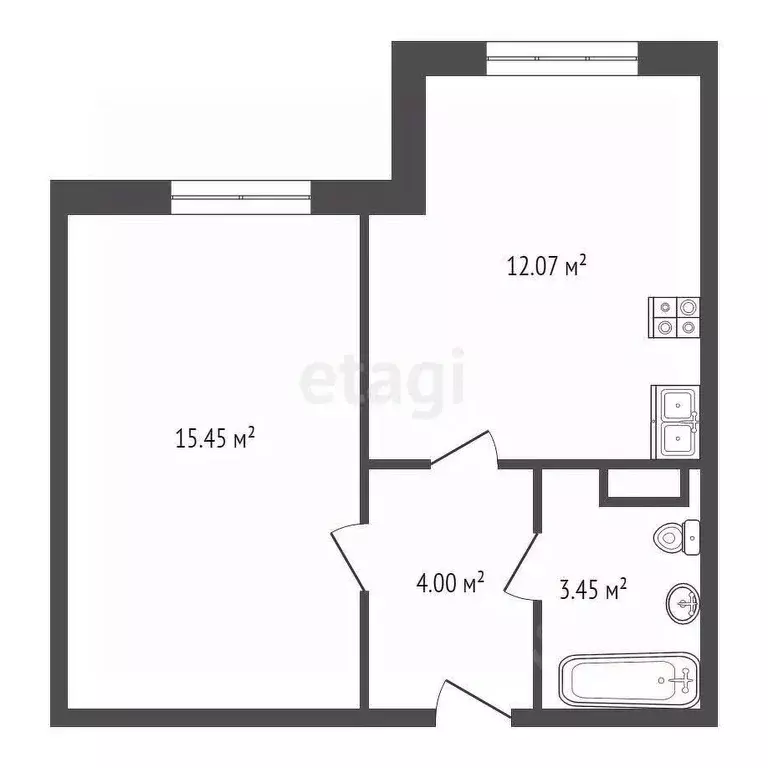 1-к кв. Санкт-Петербург ул. Павлинская, 5 (34.9 м) - Фото 1