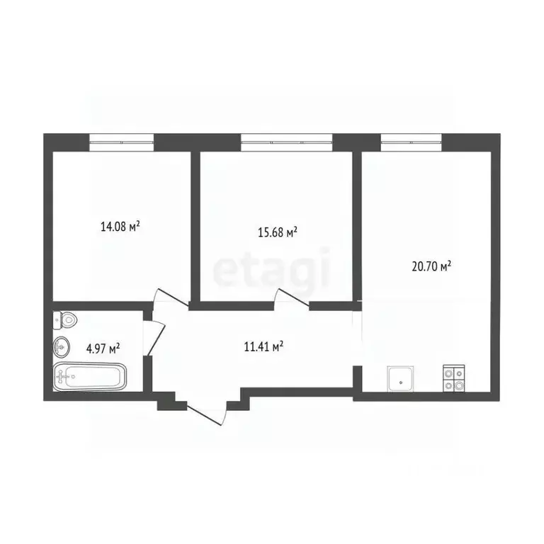 2-к кв. Тюменская область, Тюмень ул. Николая Машарова, 8 (67.7 м) - Фото 2