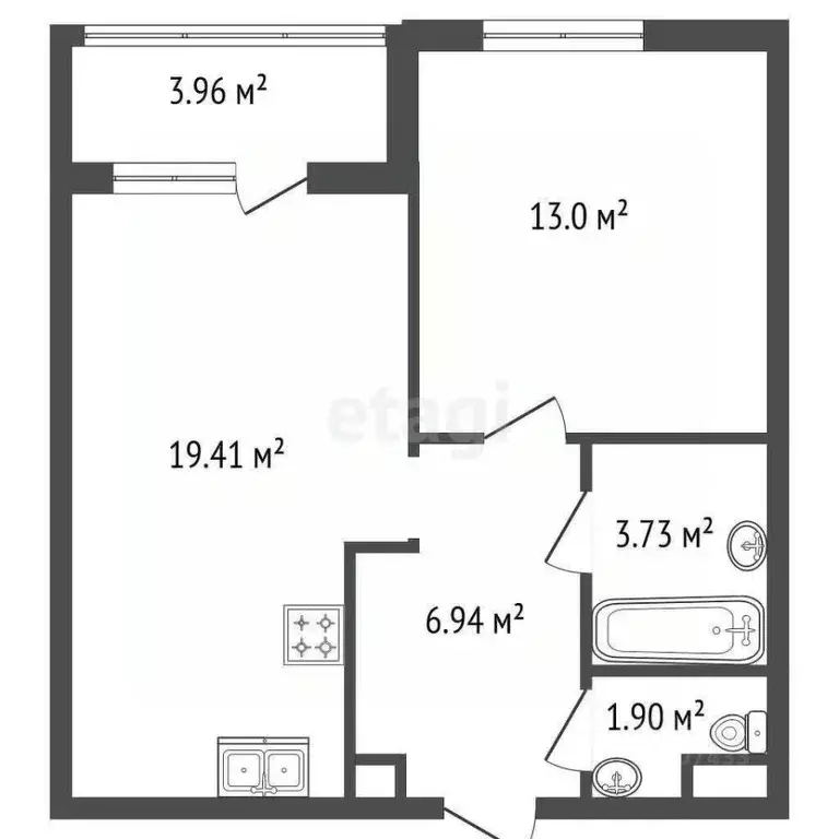 1-к кв. Ленинградская область, Ломоносовский район, Аннинское ... - Фото 1