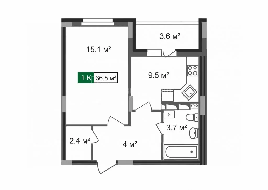 1-комнатная квартира: Владимир, Сталинградский бульвар, 5 (36.5 м) - Фото 1