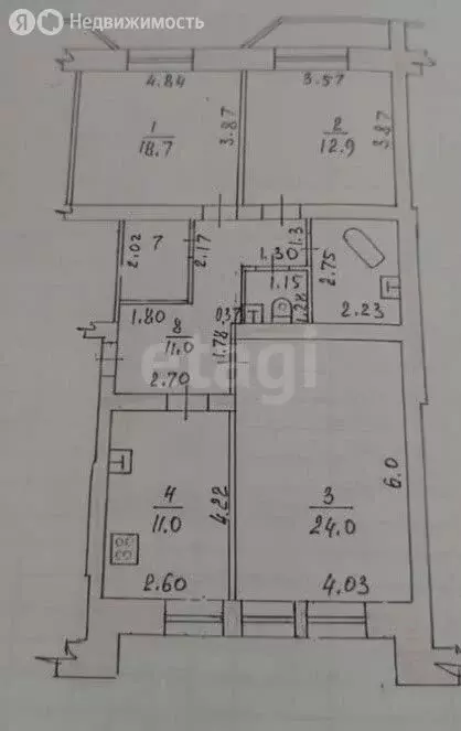 3-комнатная квартира: Казань, проспект Ямашева, 75 (60.6 м) - Фото 1