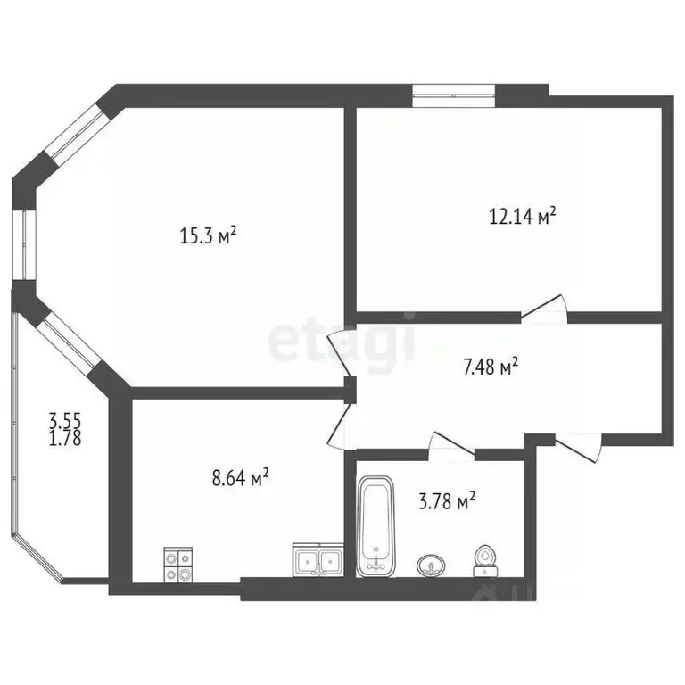 2-к кв. Удмуртия, Ижевск Буммашевская ул., 45 (55.0 м) - Фото 1