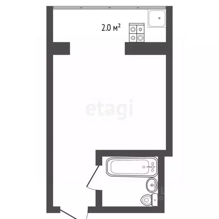 Студия Тюменская область, Тюмень ул. Судостроителей, 38 (18.0 м) - Фото 1