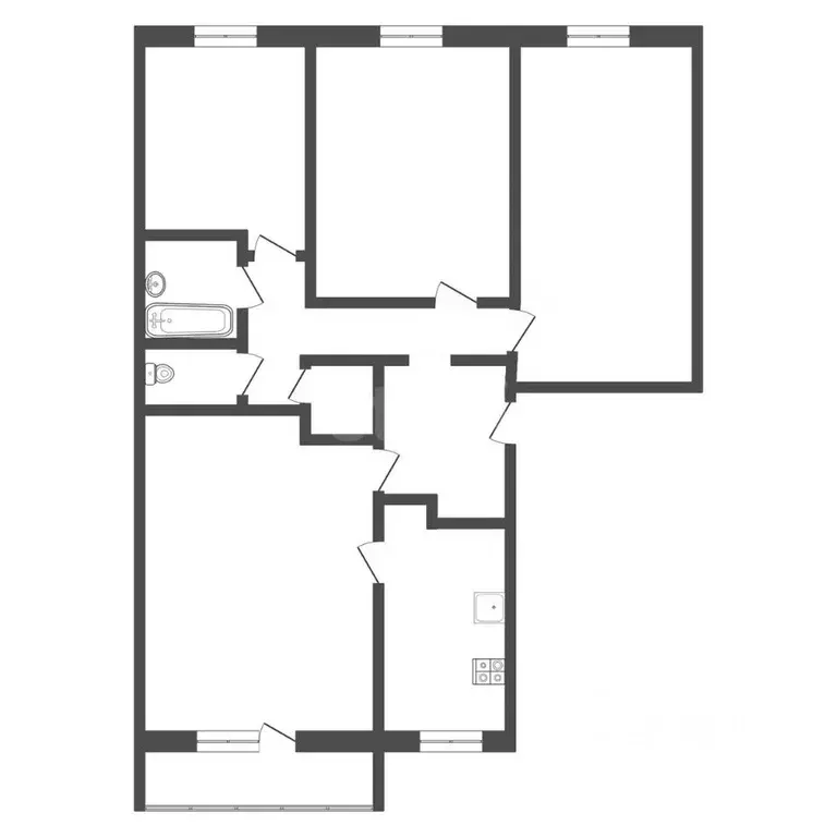 4-к кв. Тульская область, Тула ул. Кирова, 202Б (74.9 м) - Фото 2
