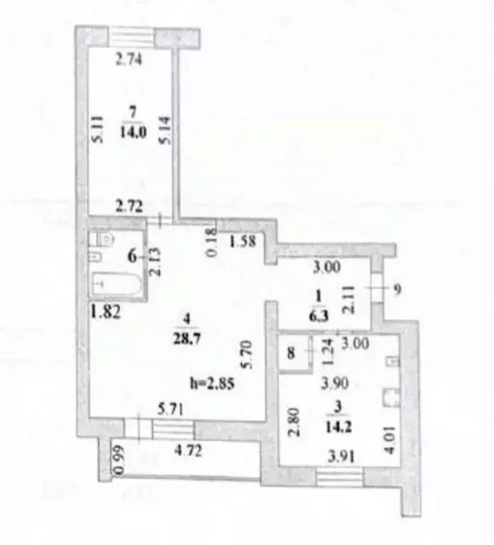 2-к кв. Липецкая область, Липецк бул. Сергея Есенина, 3 (68.0 м) - Фото 1