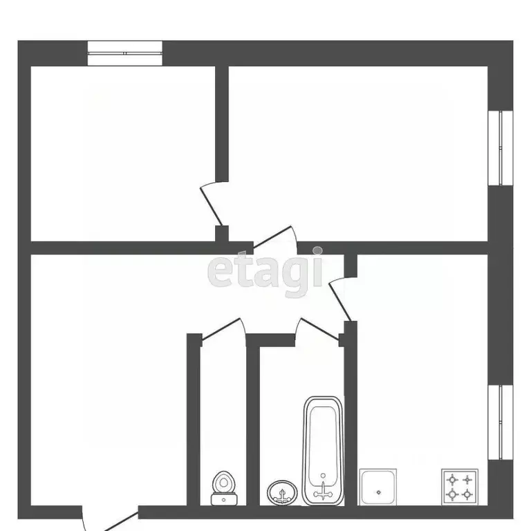 2-к кв. Мордовия, Саранск ул. Попова, 43 (44.5 м) - Фото 1