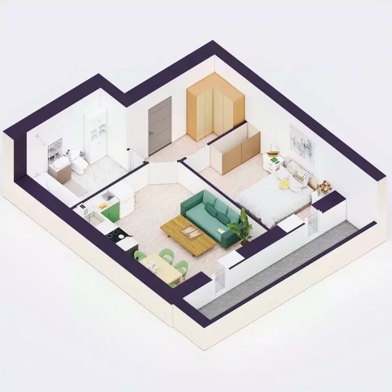 2-к кв. Башкортостан, Уфа Кавказская ул., 24 (43.31 м) - Фото 2