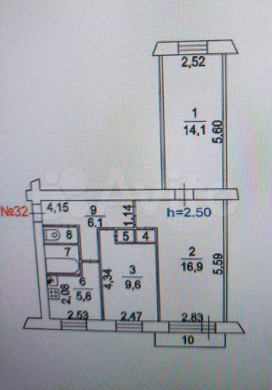 3-к. квартира, 56 м, 3/5 эт. - Фото 0