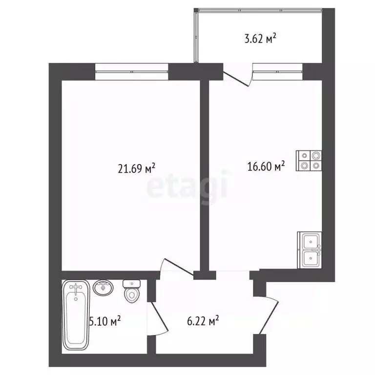1-к кв. Самарская область, Самара ул. Петра Алабина, 2 (51.0 м) - Фото 2