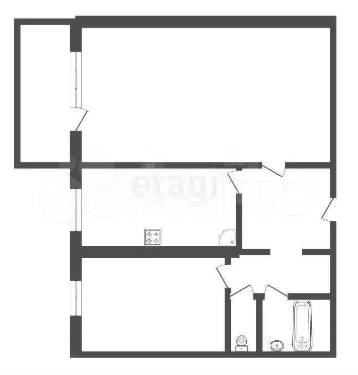2-к. квартира, 54 м, 7/9 эт. - Фото 0