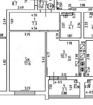 1-к. квартира, 43,9 м, 8/9 эт. - Фото 1