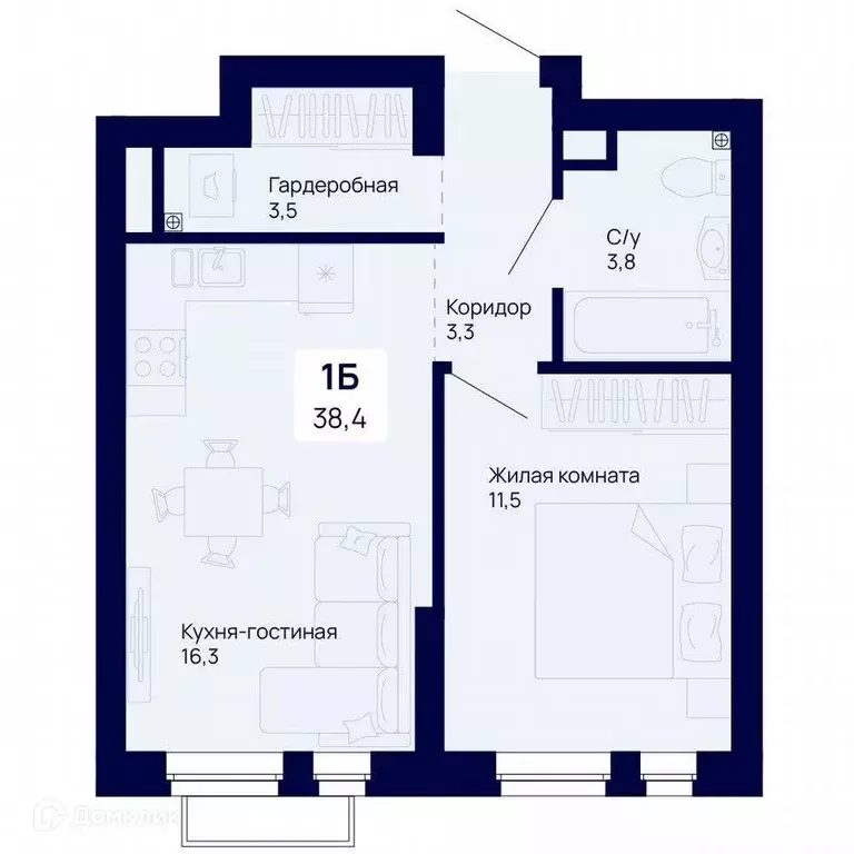 Продаётся 1-к квартира, 38.4 м - Фото 0