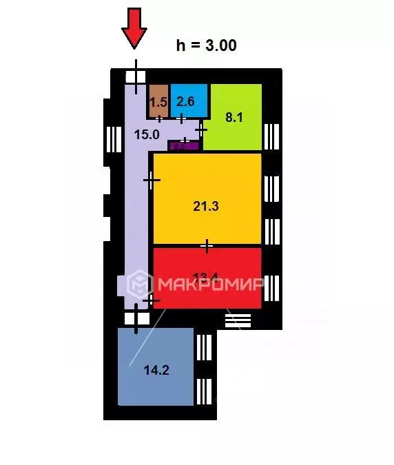 3-к кв. Санкт-Петербург 9-я Васильевского острова линия, 32 (76.5 м) - Фото 1