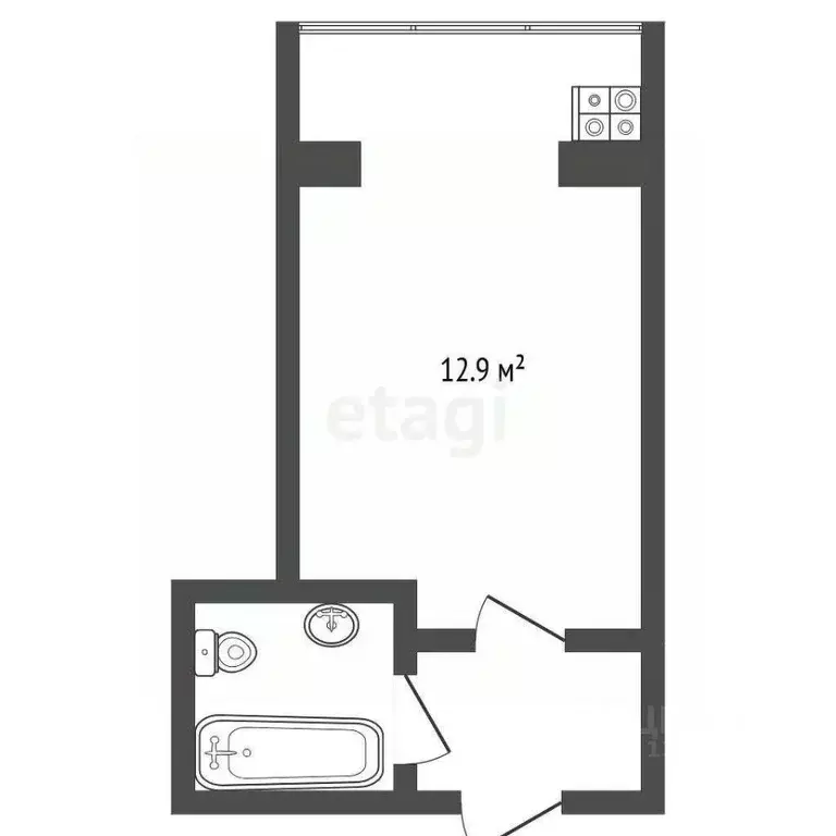 Студия Тюменская область, Тюмень Шаимский проезд, 9 (13.0 м) - Фото 2