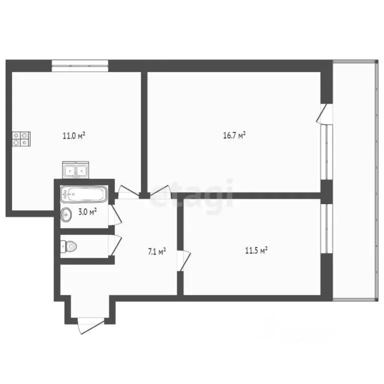 2-к кв. Москва Лазоревый проезд, 26 (50.1 м) - Фото 2