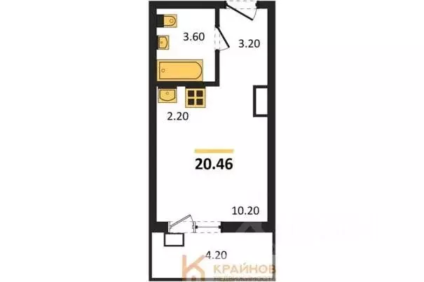 Студия Воронежская область, Новоусманский район, пос. Отрадное ул. ... - Фото 0