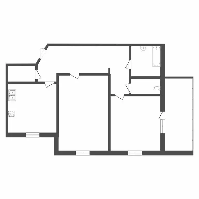 2-комнатная квартира: Тюмень, Одесская улица, 44 (50 м) - Фото 0