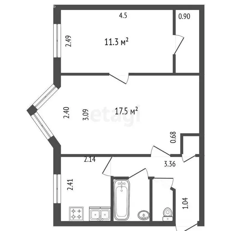 2-комнатная квартира: Санкт-Петербург, улица Ленсовета, 87 (44.1 м) - Фото 1