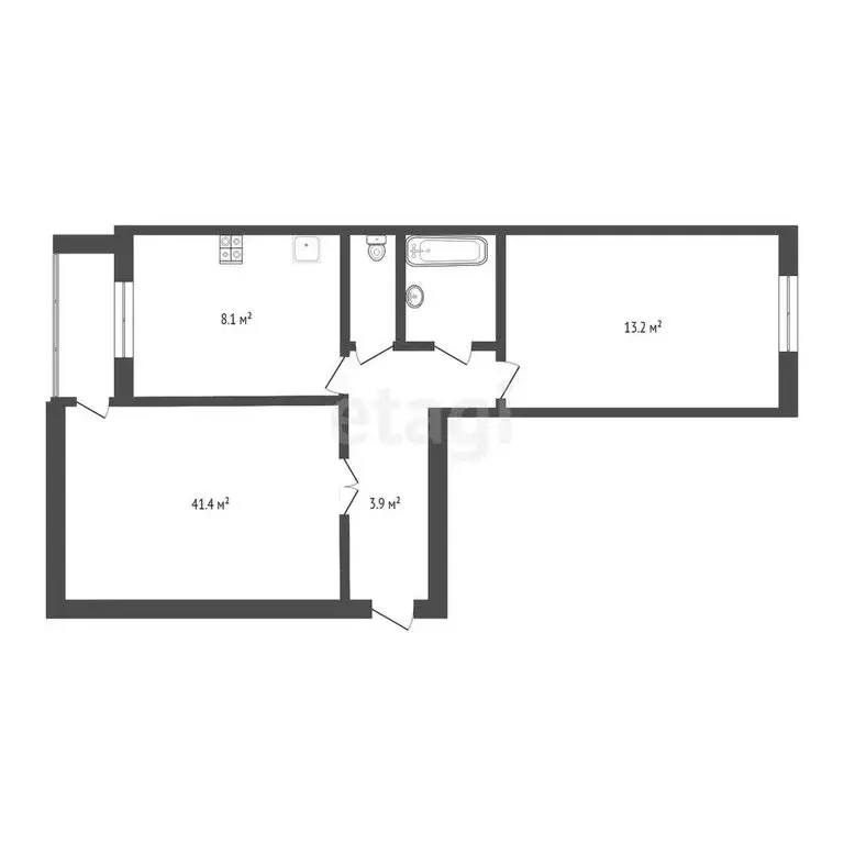 2-комнатная квартира: Ялуторовск, улица Революции, 181 (49.7 м) - Фото 1