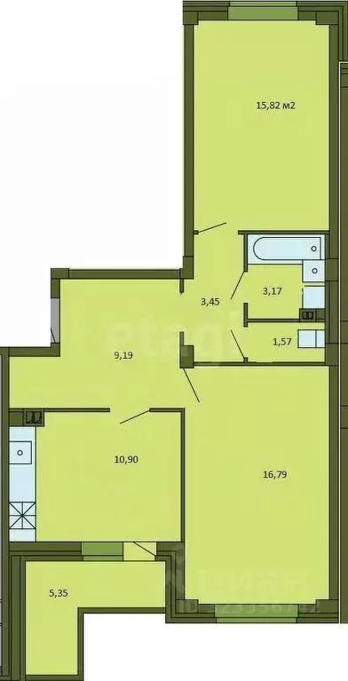 2-к кв. Псковская область, Псковский район, Завеличенская волость, д. ... - Фото 1