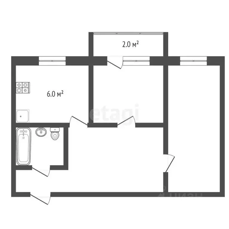 2-к кв. Костромская область, Кострома Катушечная ул., 90 (43.9 м) - Фото 1