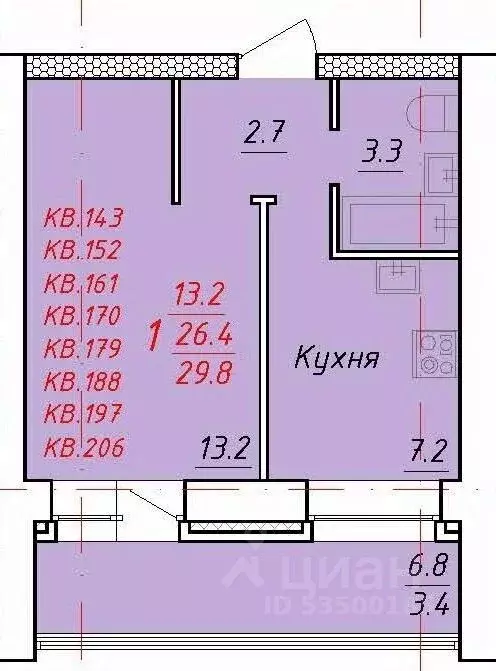 1-к кв. Алтайский край, Новоалтайск Индустриальная ул., 18 (29.8 м) - Фото 0