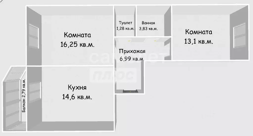2-к кв. Ленинградская область, Мурино Всеволожский район, ул. ... - Фото 1