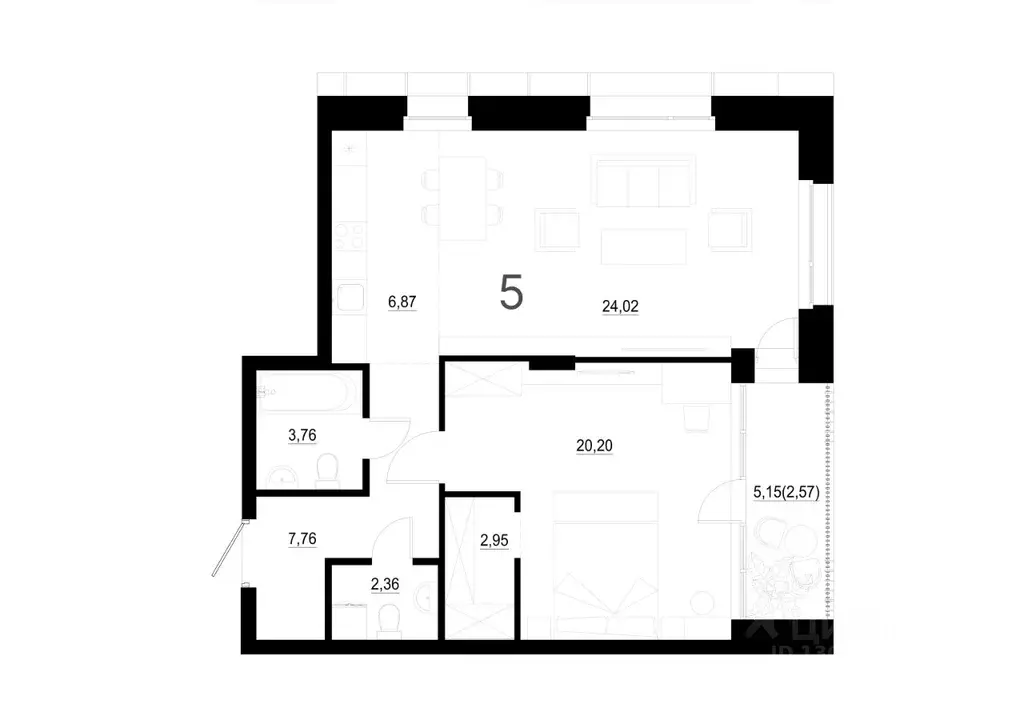 2-к кв. Татарстан, Казань ул. Сары Садыковой (70.49 м) - Фото 1