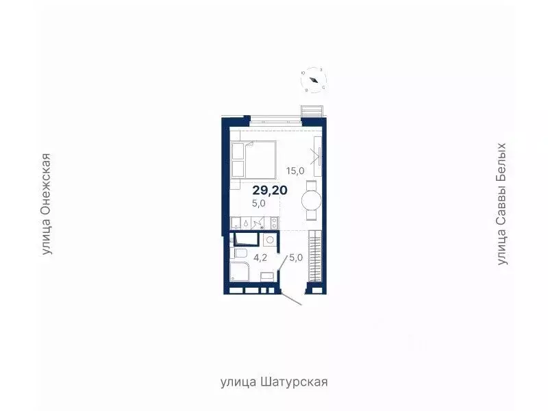 Студия Свердловская область, Екатеринбург ул. Шатурская (29.2 м) - Фото 0