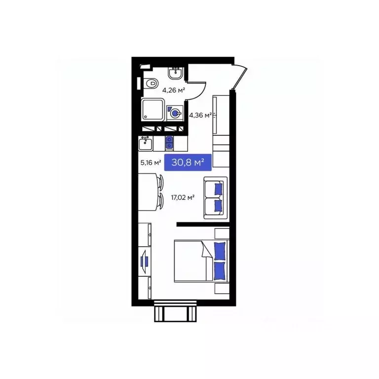 3-к кв. Приморский край, Владивосток Визионер жилой комплекс (71.47 м) - Фото 1