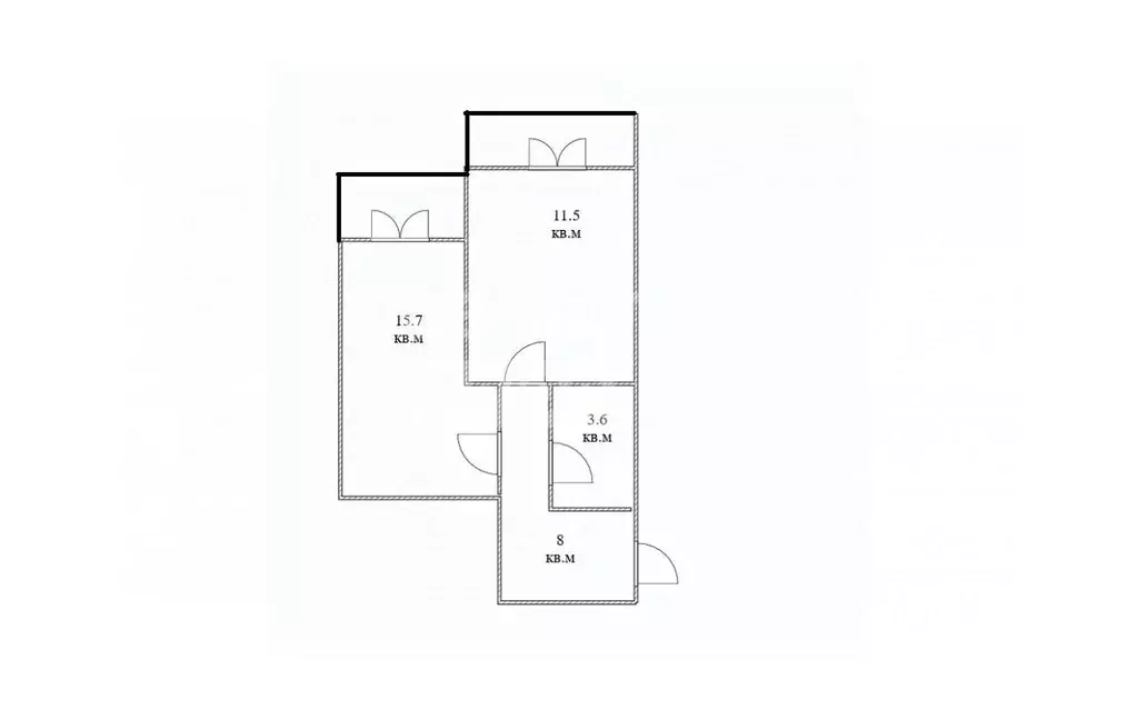 1-к кв. Томская область, Томск Комсомольский просп., 20 (38.8 м) - Фото 2