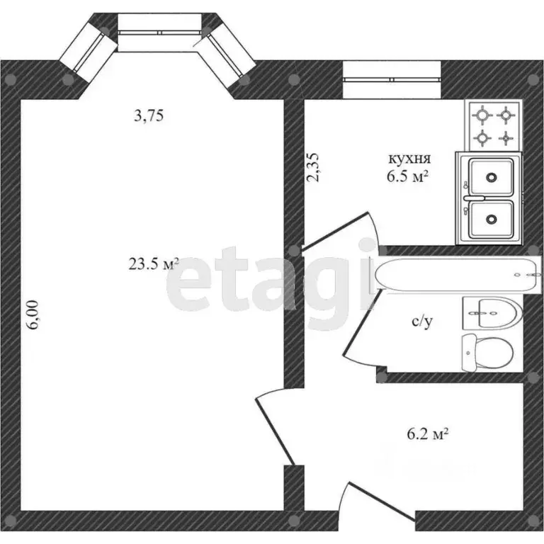 1-к кв. Ямало-Ненецкий АО, Новый Уренгой Юбилейный мкр, 2/4 (38.8 м) - Фото 1