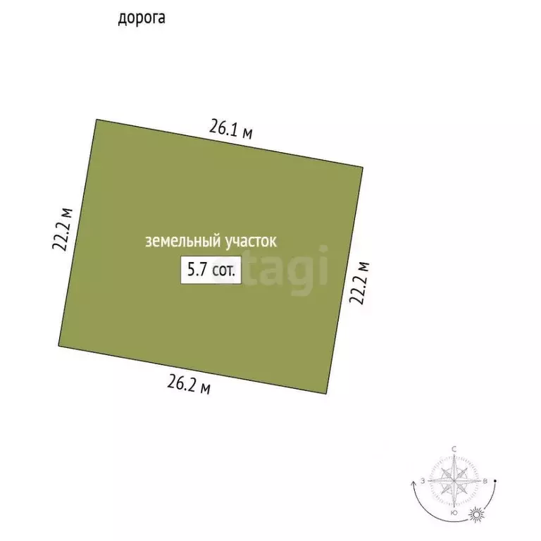 Участок в Севастополь Красный Октябрь КСП,  (5.3 сот.) - Фото 1