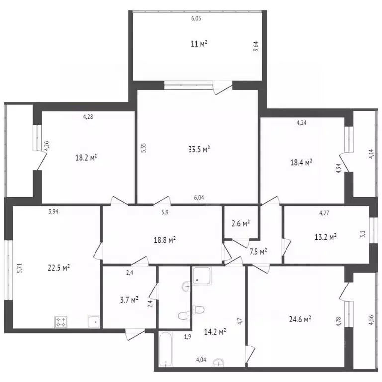 5-к кв. Красноярский край, Красноярск ул. Марковского, 33 (200.8 м) - Фото 2