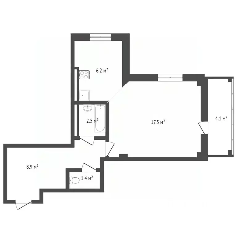 1-к кв. Омская область, Омск бул. Архитекторов, 1Г (36.5 м) - Фото 1