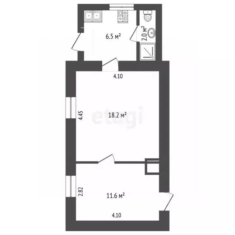 1-к кв. Крым, Ялта муниципальный округ, Виноградное пгт ул. Лесная, 2 ... - Фото 1