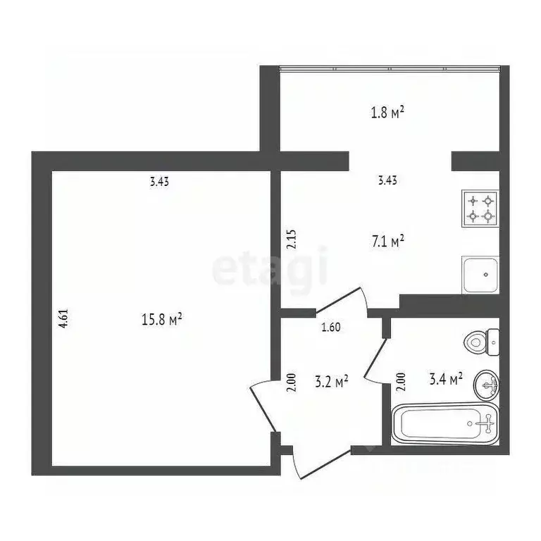1-к кв. Крым, Щелкино Ленинский район, 2-й мкр, 48А (29.5 м) - Фото 2